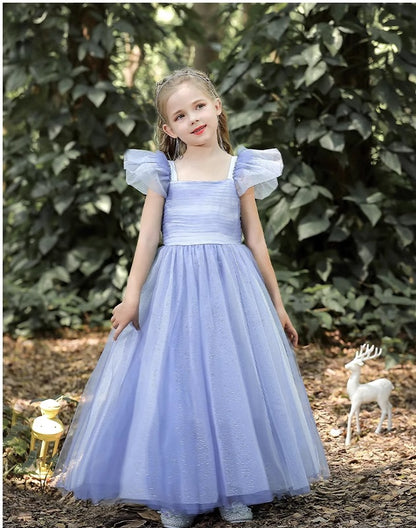 Blue Floor Length Tulle Dress - MiniClosetCo