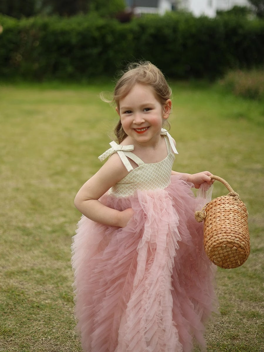 girl princess Sleeveless Tulle Puffy Dress front