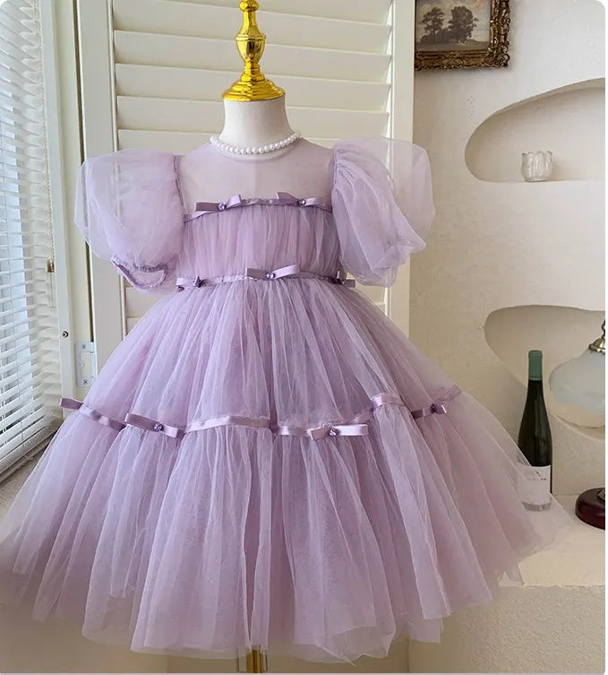 Lavender Purple Tulle Tutu Dress  on a mannequin against a neutral background