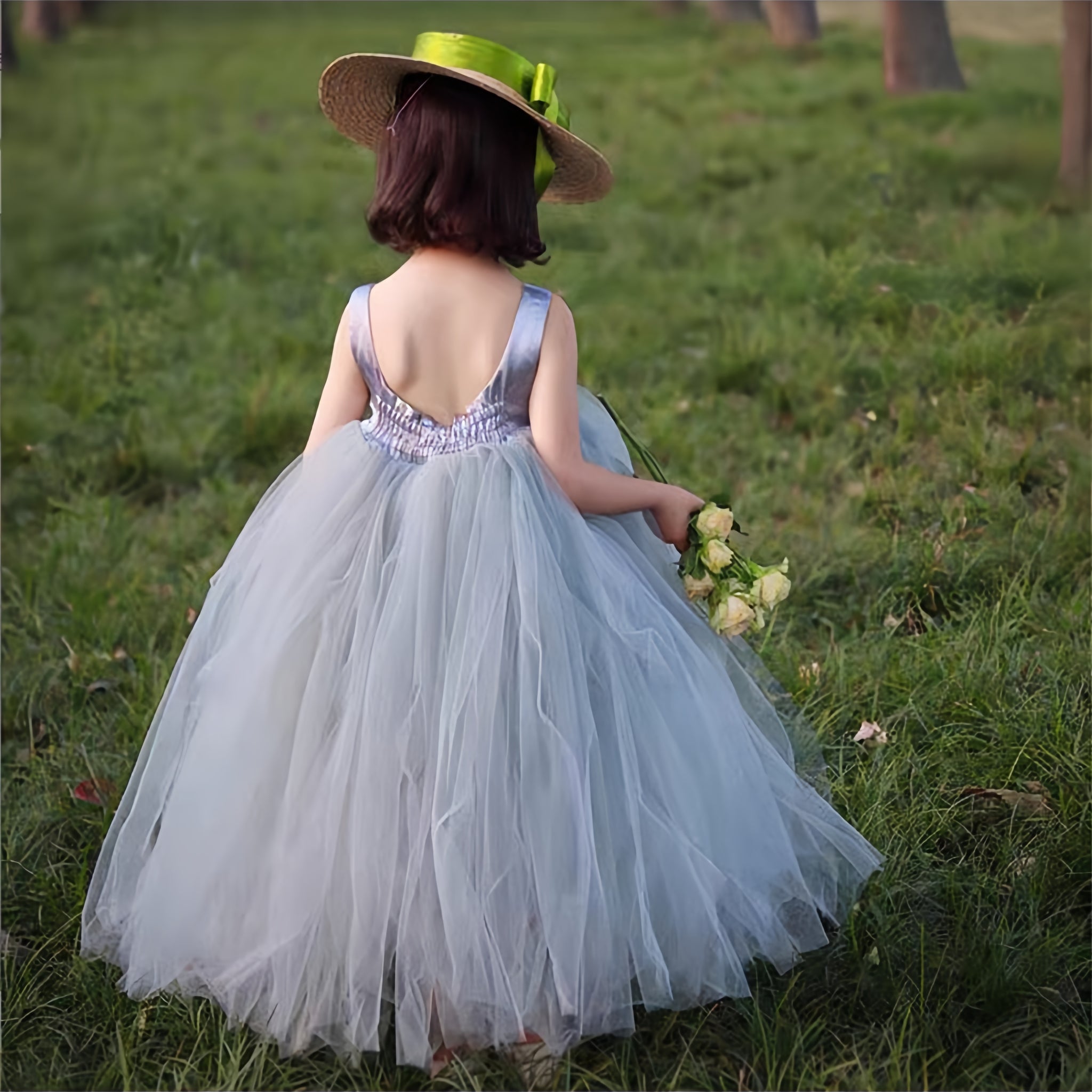 Sleeveless Tulle  Dress  For Kids Girls Toddlers Flower Girl Party Wedding Dress Gowns - MiniClosetCo