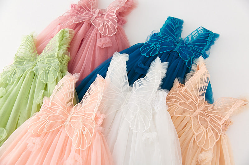 Sleeveless Butterfly Tulle Dresses - MiniClosetCo