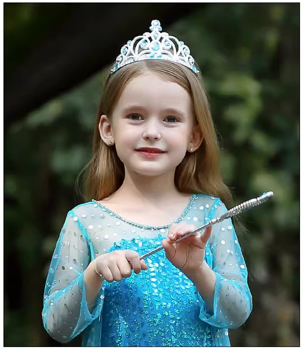 Blue Sequin Princess Dress - MiniClosetCo