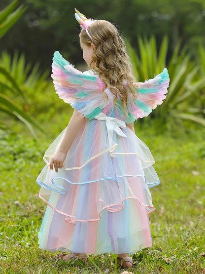 Sleeveless  Unicorn Rainbow Princess Dress - MiniClosetCo