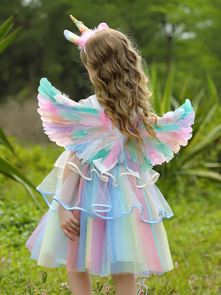 Sleeveless  Unicorn Rainbow Princess Dress - MiniClosetCo