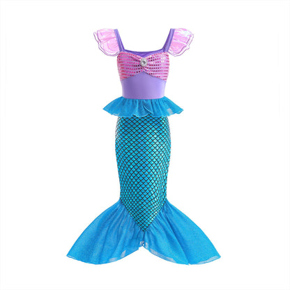 Purple & Blue Mermaid  Fishtail Dress For Girl - MiniClosetCo