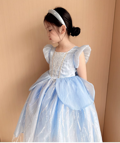 Blue Shimmer Sparkle Tulle Dress - MiniClosetCo