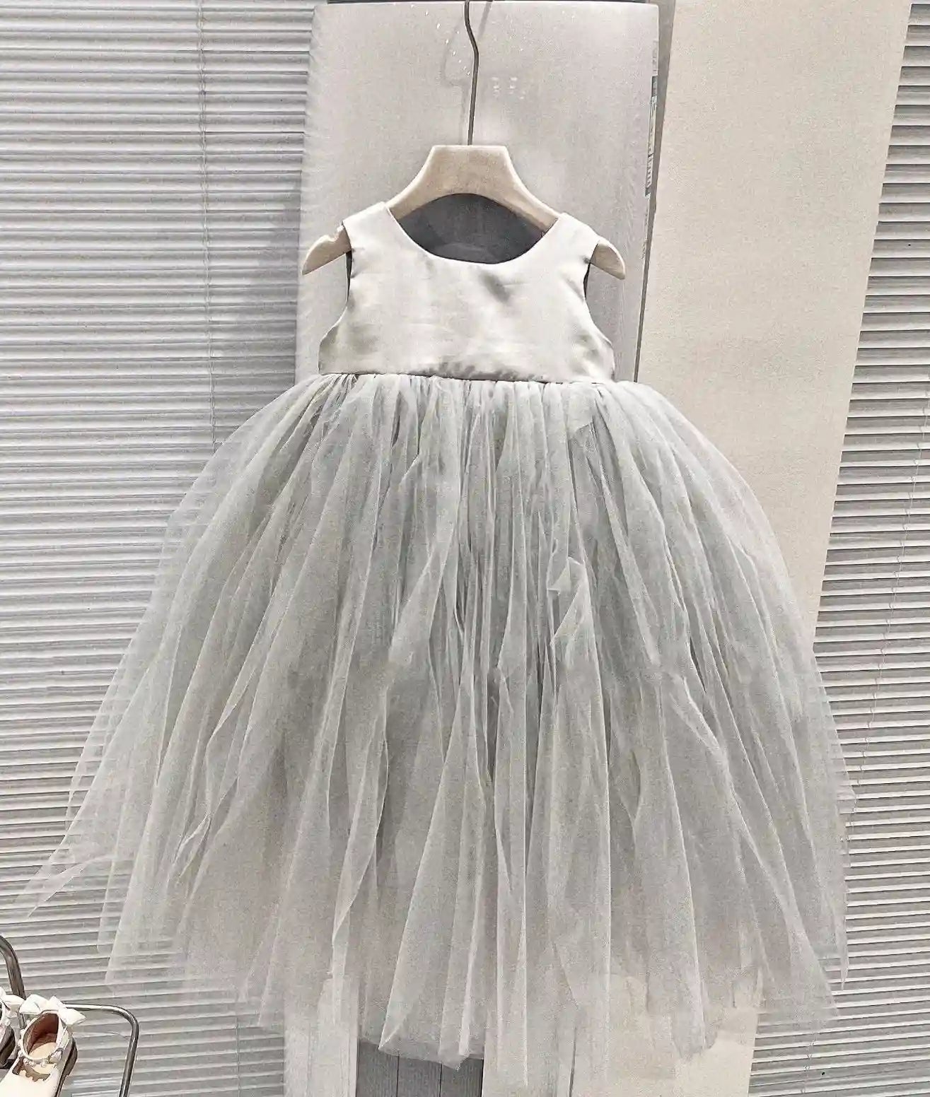 Robe en tulle sans manches pour enfants, filles, tout-petits, robes de soirée, de mariage, de demoiselle d'honneur