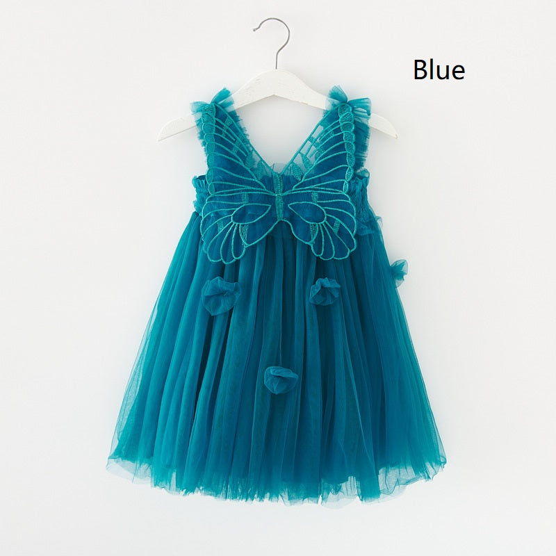 Sleeveless Butterfly Tulle Dresses - MiniClosetCo