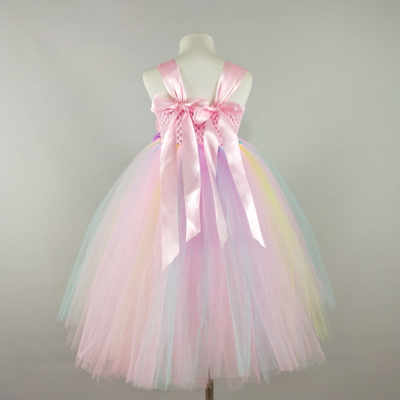 Sleeveless  Tulle  Rainbow Unicorn Dress - MiniClosetCo