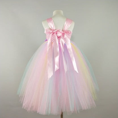 Sleeveless  Tulle  Rainbow Unicorn Dress - MiniClosetCo