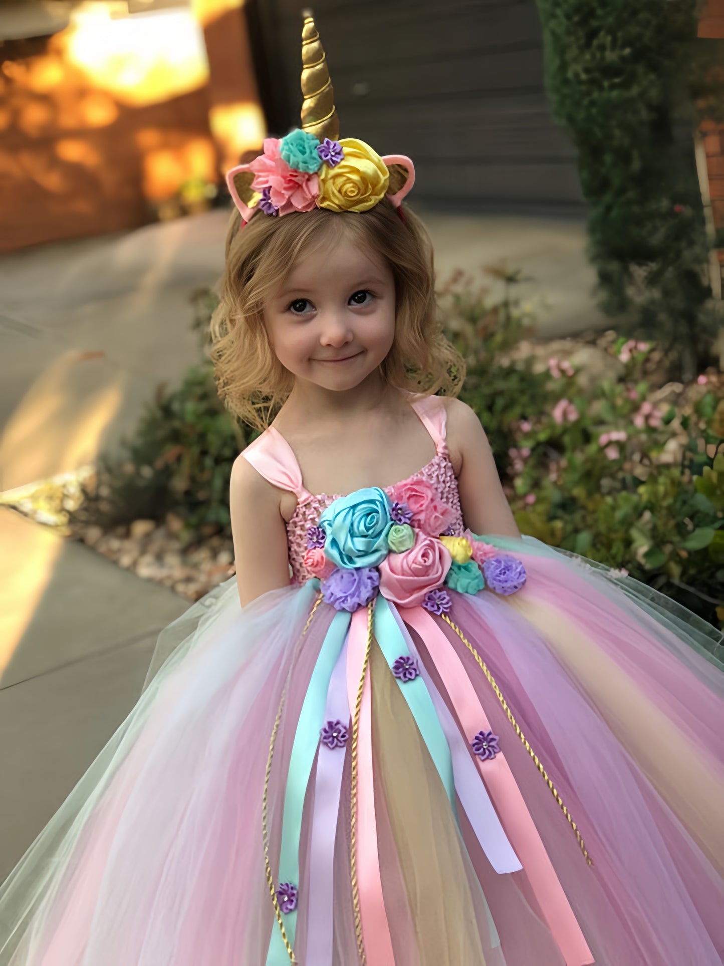 Sleeveless  Tulle  Rainbow Unicorn Dress - MiniClosetCo