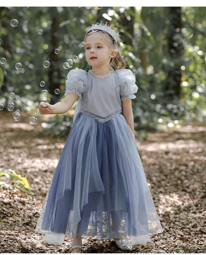 Long/Short Sleeves Sparkling Princess Dress with Fairy Dust Skirt - MiniClosetCo