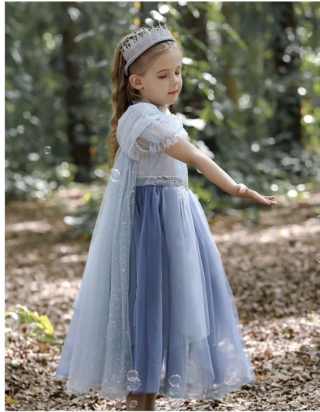 Long/Short Sleeves Sparkling Princess Dress with Fairy Dust Skirt - MiniClosetCo