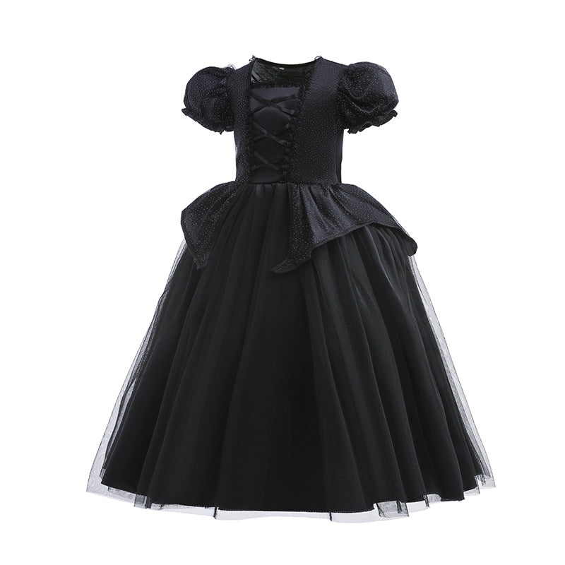 kids black maleficent costume dress 