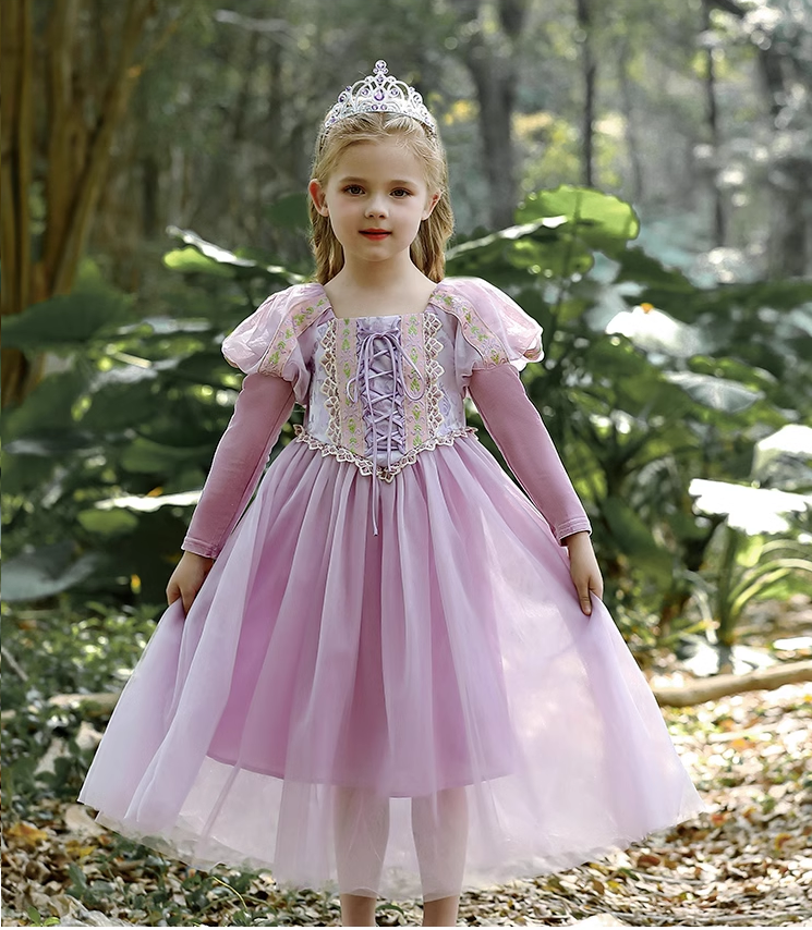 Purple Princess Dress & Headband Braid - MiniClosetCo