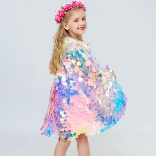 Mermaid Sequin Scale Cape backside