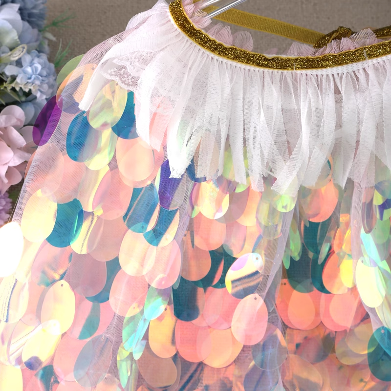 Mermaid Sequin Scale Cape shoulder