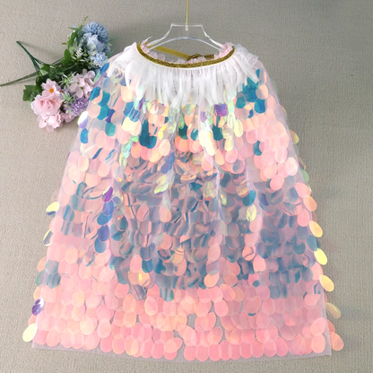 Mermaid Sequin Scale Cape back