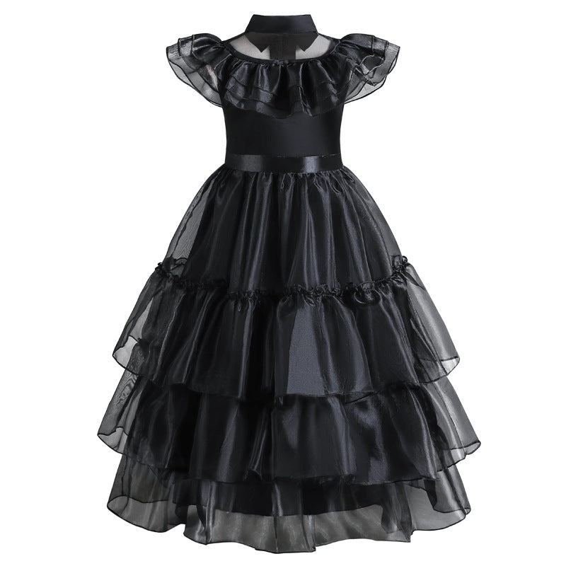 Robe noire sans manches style effrayant chic