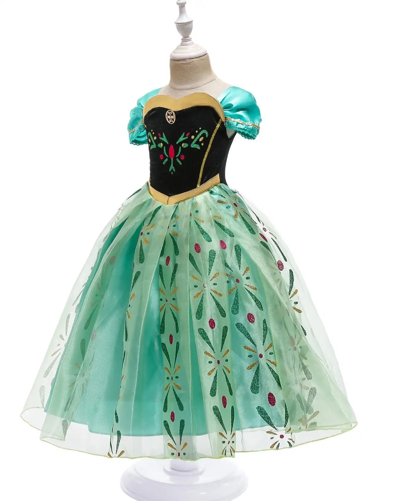 Costume de princesse des glaces en tulle vert pour enfants