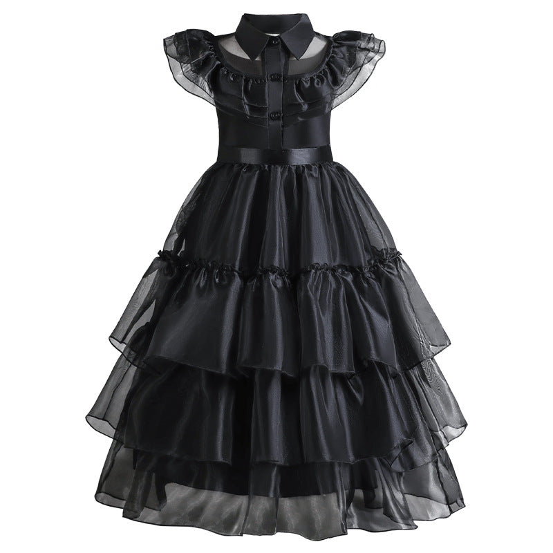 Robe noire sans manches style effrayant chic