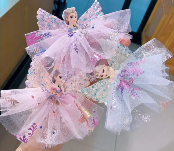 Sparkling Sequin Snow Queen Hair Clips background