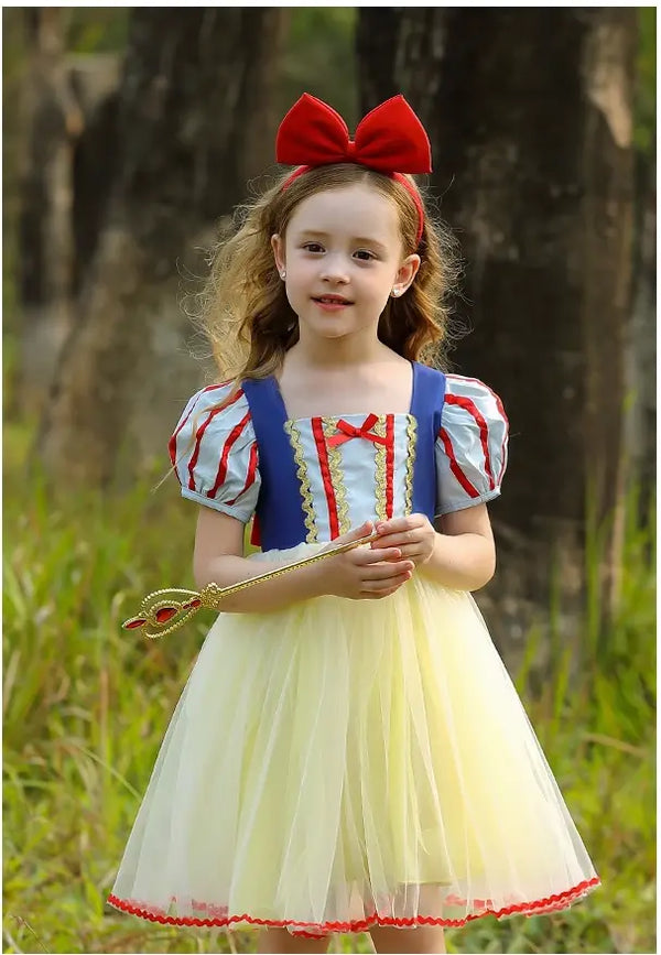 Yellow Tulle Skirt Snow White Princess Dress for Girls