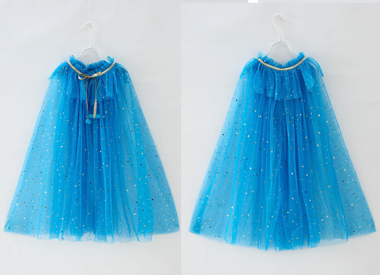 blue tulle princess cape