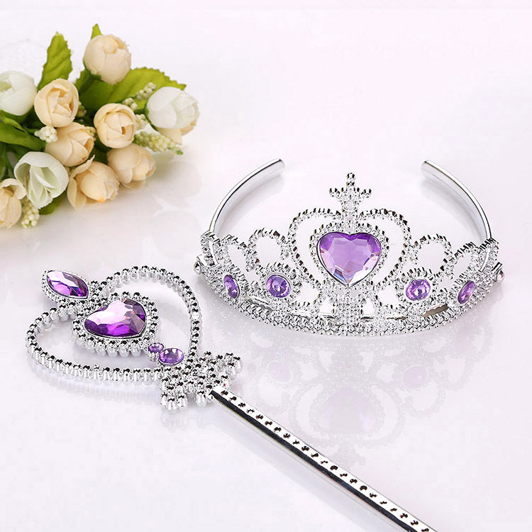 purple crown tiara and wand