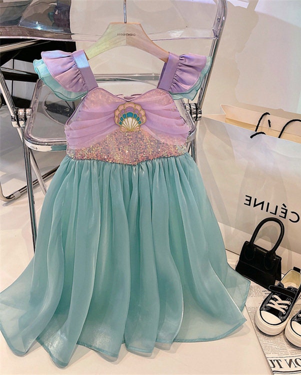 Green Sleeveless Sea Princess  Dress 