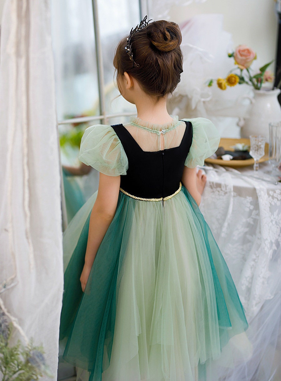 Green Sequin Tulle Princess Dress - MiniClosetCo