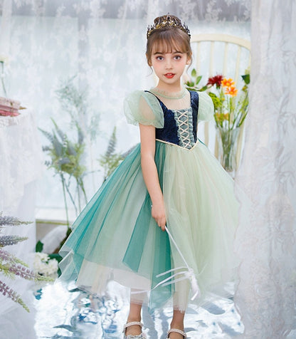 Green Sequin Tulle Princess Dress - MiniClosetCo