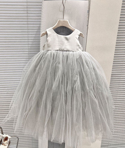 Sleeveless Tulle  Dress  For Kids Girls Toddlers Flower Girl Party Wedding Dress Gowns - MiniClosetCo