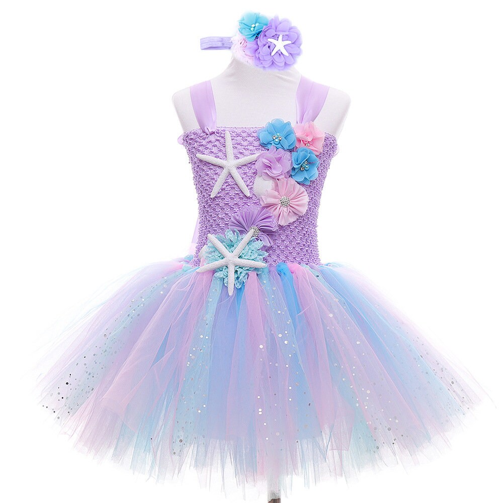 Sleeveless Tutu Rainbow Sea Princess Fairy  Dress  For Flower Girl Kid Toddler Birthday Party Wedding  Gown - MiniClosetCo