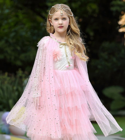 Shimmer Sparkle  Tulle  Cape|  Dress up Halloween Costume for Kids Girls Toddlers