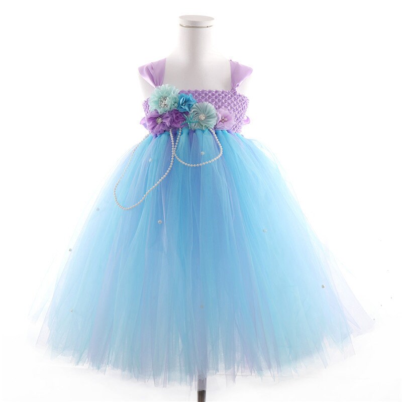 Sleeveless  Tulle Tutu Rainbow  Princess Fairy Dress  For Flower Girl Kid Toddler Birthday Party Wedding  Gown (Custom Color Is available) - MiniClosetCo