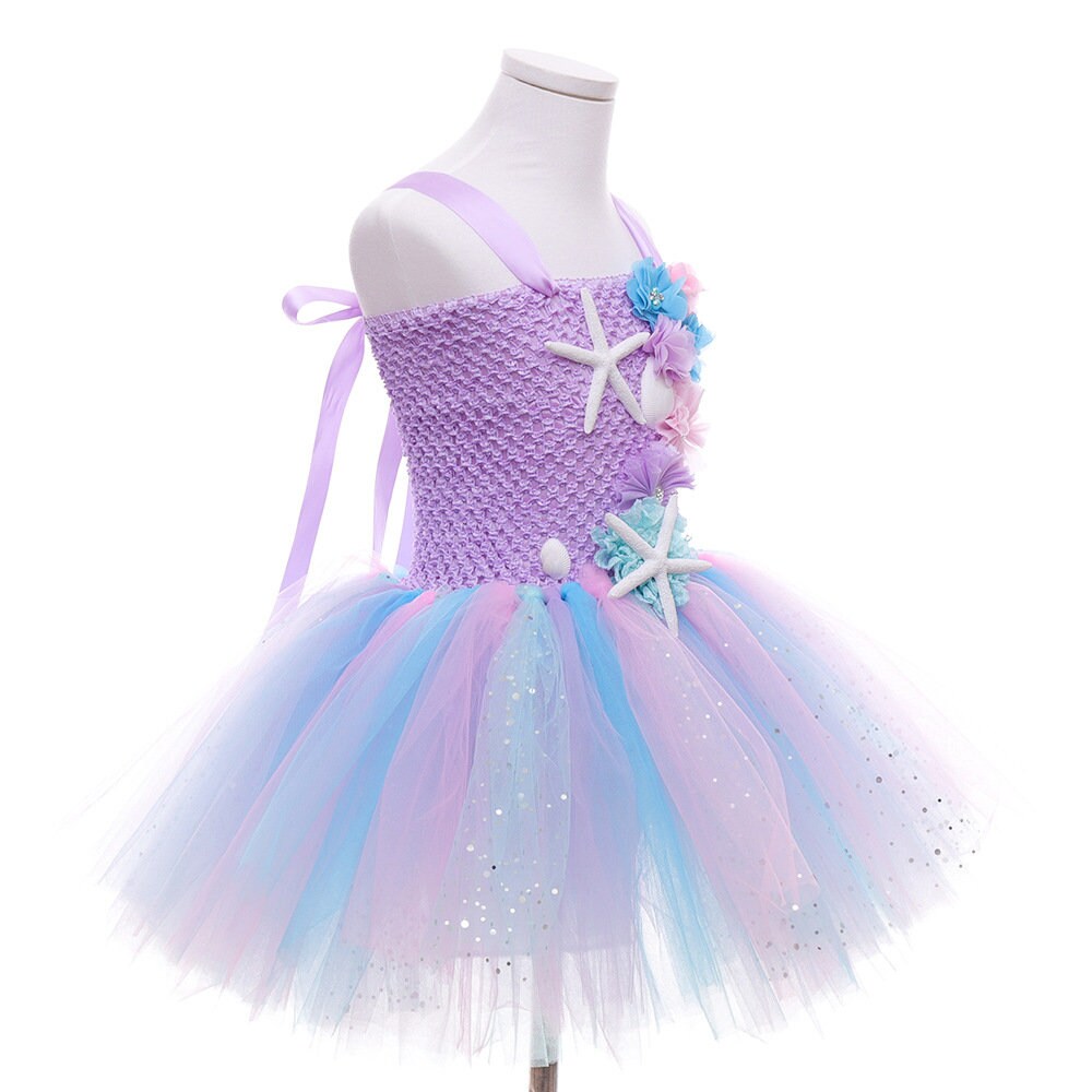 Sleeveless Tutu Rainbow Sea Princess Fairy  Dress  For Flower Girl Kid Toddler Birthday Party Wedding  Gown - MiniClosetCo