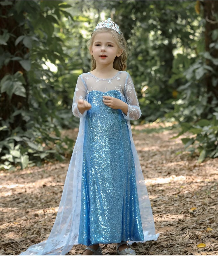 Blue Frozen Princess Elsa Dress 