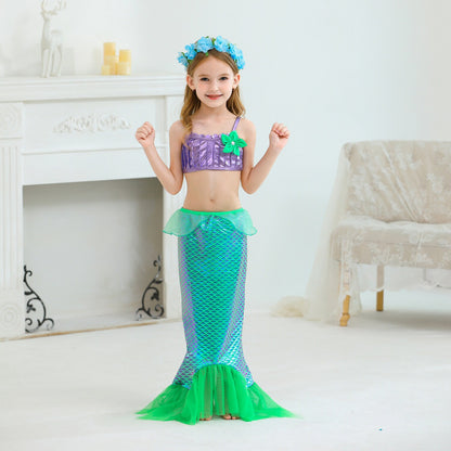 Mermaid  dress  Party Costume Gown for Kids (3pcs set) - MiniClosetCo