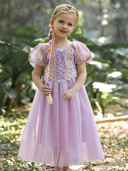 Purple Princess Dress & Headband Braid - MiniClosetCo