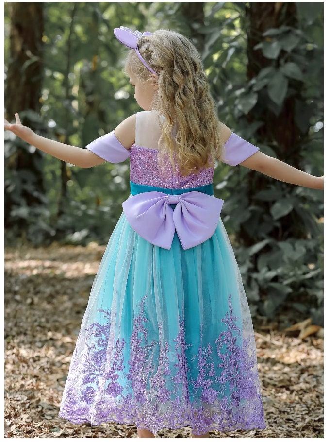 Sea Princess sparkling Mermaid  Holographic Sequins Dress - MiniClosetCo