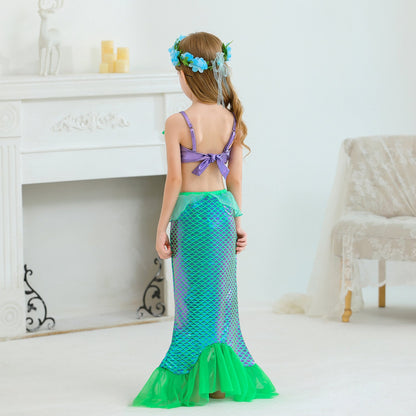 Mermaid  dress  Party Costume Gown for Kids (3pcs set) - MiniClosetCo