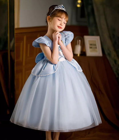 Shimmering Ballgown Princess Dress with Tulle Skirt - MiniClosetCo