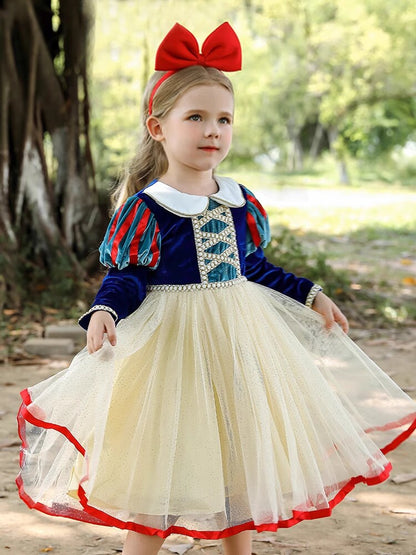 Long Sleeves Snow White Costume Dress - MiniClosetCo