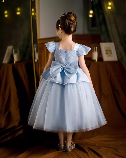 Shimmering Ballgown Princess Dress with Tulle Skirt - MiniClosetCo